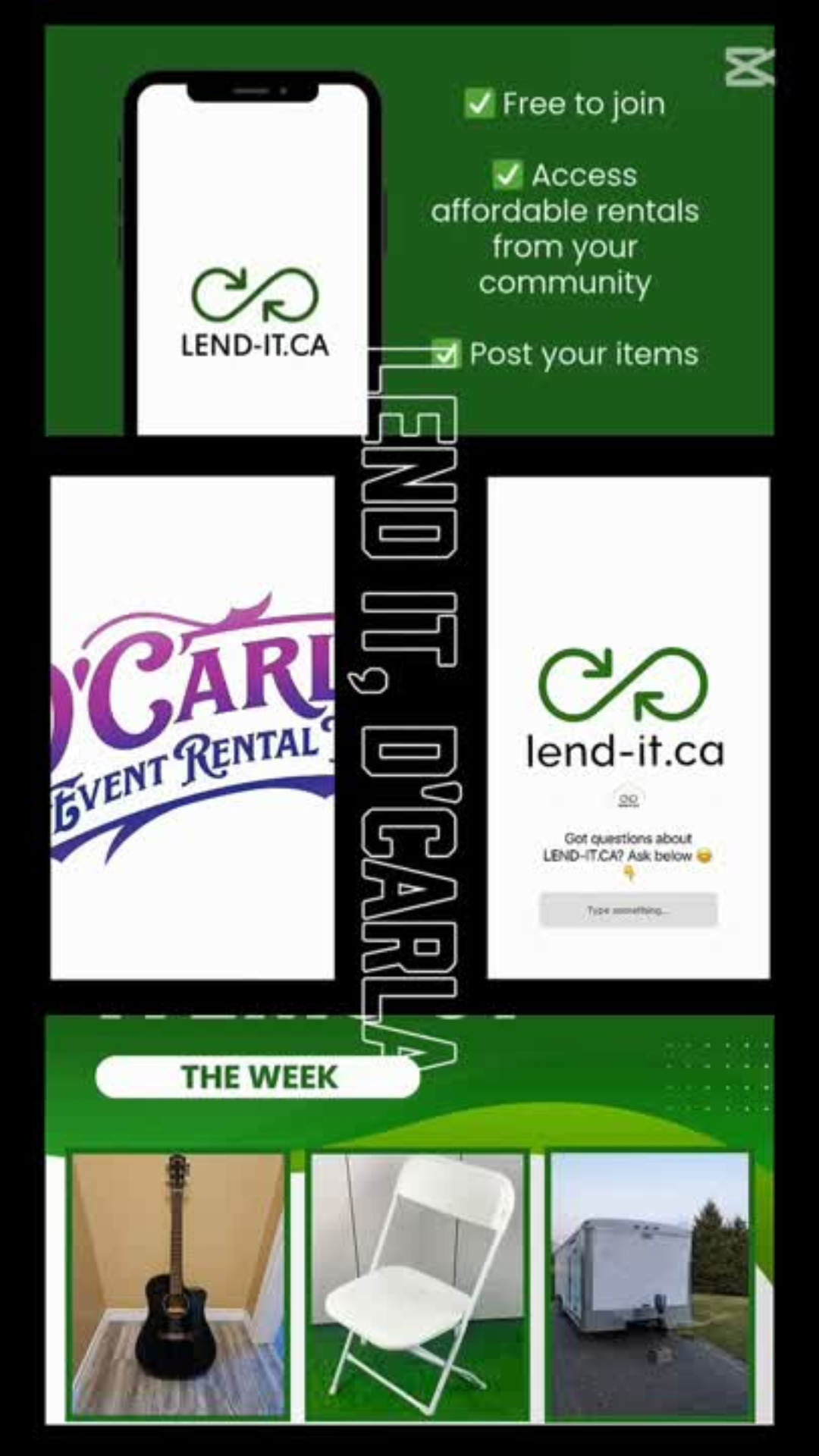 Lend-IT.CA x D’Carla Event Rental Inc. – Your Event, Fully Covered!